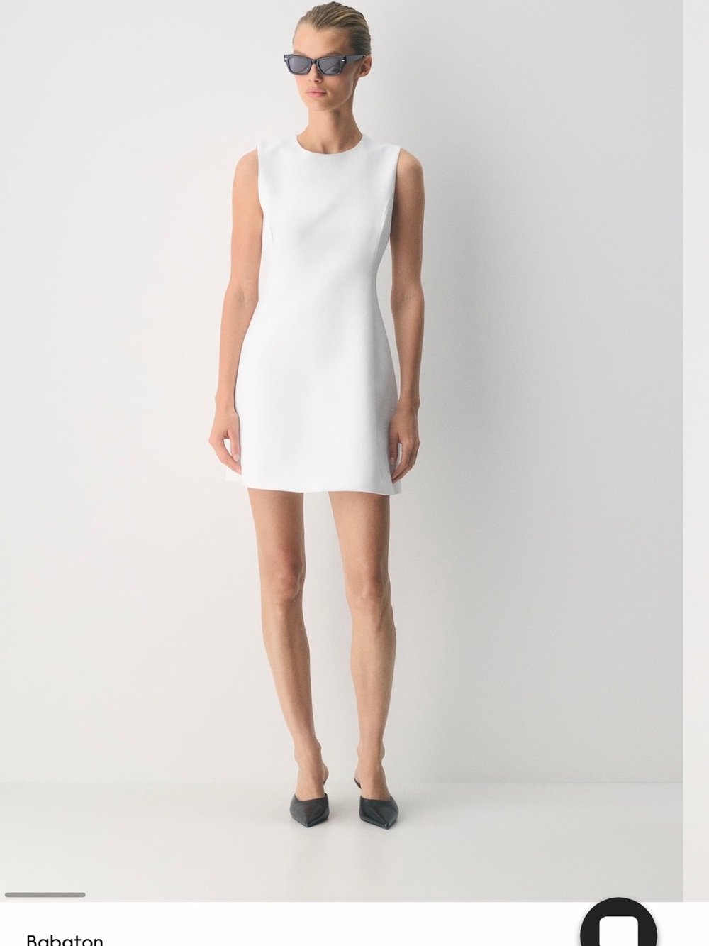 Babaton White Mini Shift Dress